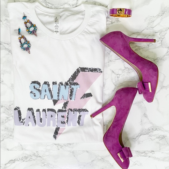 Bella Canvas Tops - Inspired lightning bolt St. Laurent